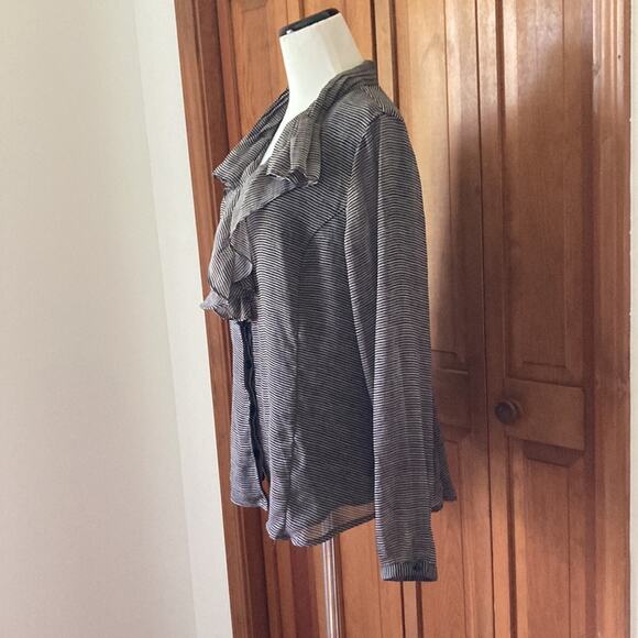 Coldwater Creek Chiffon Buttondown Blouse, Size L - Picture 7 of 10